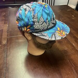 Vintage Park Avenue HAWAII TROPICAL FLORAL SNAPBACK Trucker Hat‎ With Rope Rare